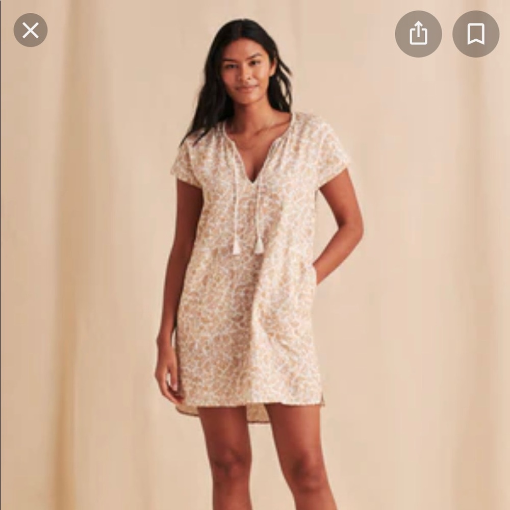 Faherty Ninie dress in peach vines